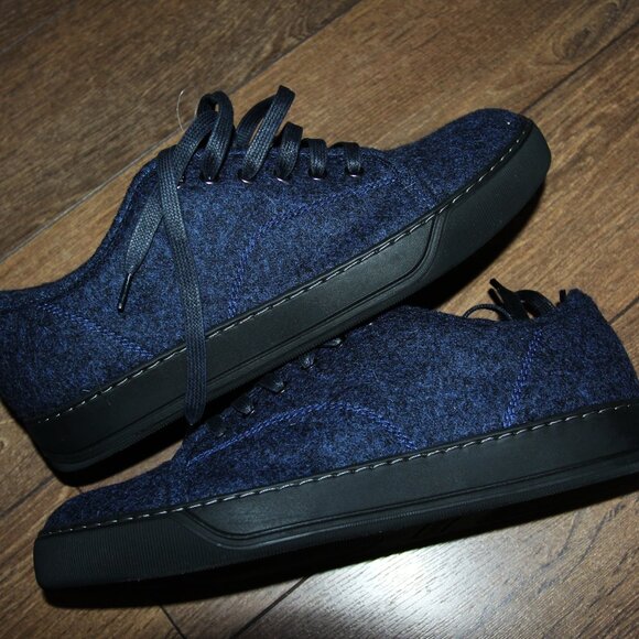 BNWT AW22 LANVIN DBB1 FELT LOW TOP SNEAKERS 39 - Picture 3 of 9